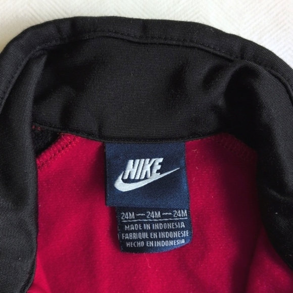 nike red zip-up track activewear sporty jacket 24 months baby boy - Picture 6 of 7
